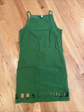 Magaschoni Green Mini Dress with Cutout Hem